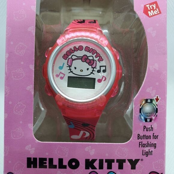 NWT Sanrio Hello Kitty Flashing Lights LCD Watch - Picture 2 of 4